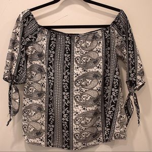 Long Sleeve Off The Shoulder Blouse